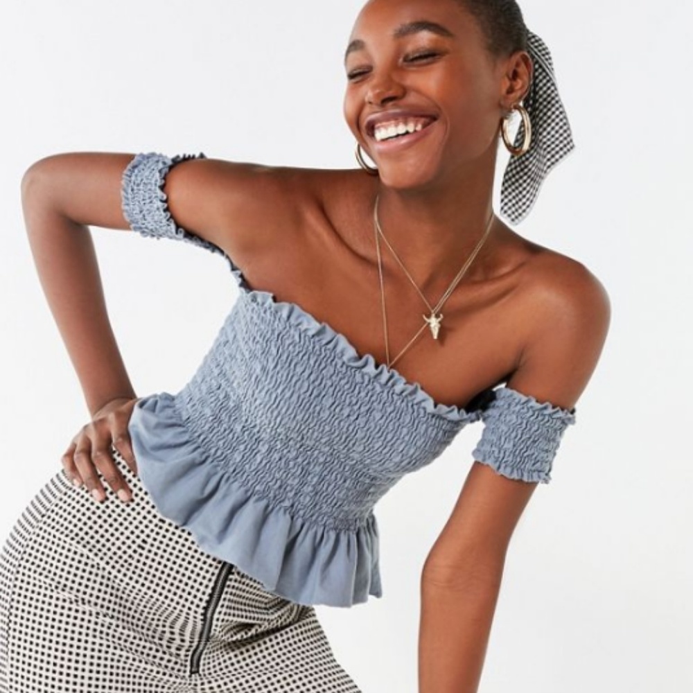 Urban Outfitters Off Shoulder Smocked Top